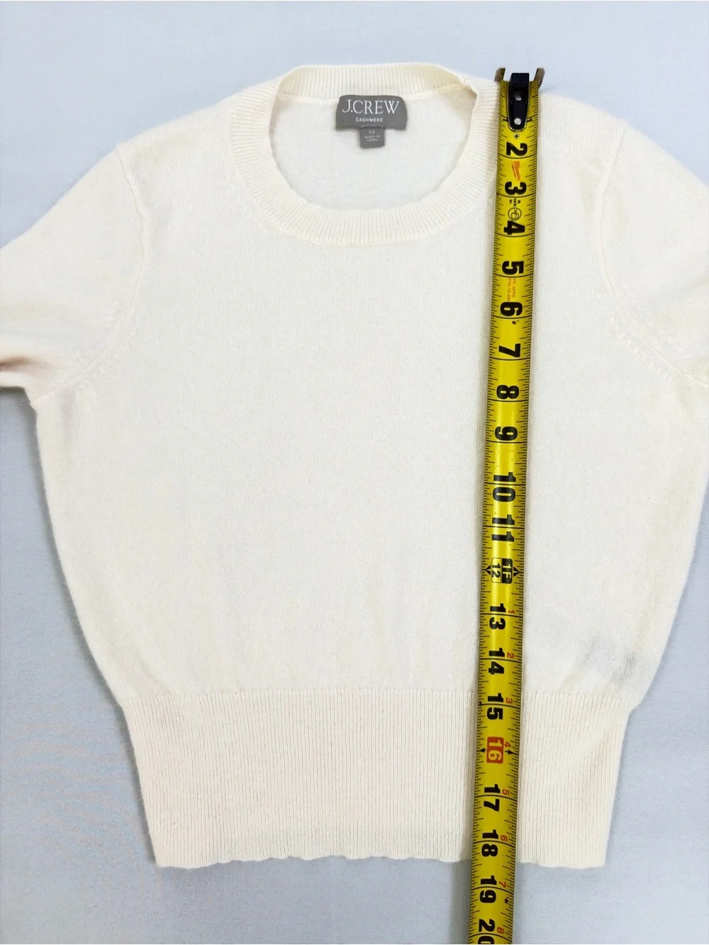 J.Crew Cashmere Short Sleeve Sweater Women’s XS Cream Ivory